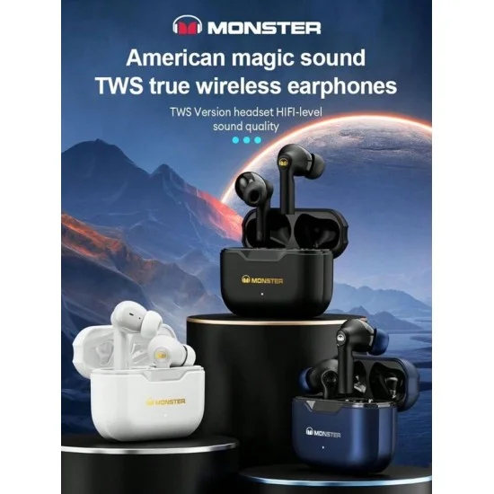 Monster AirMars True Wireless Bluetooth Earbuds - Black